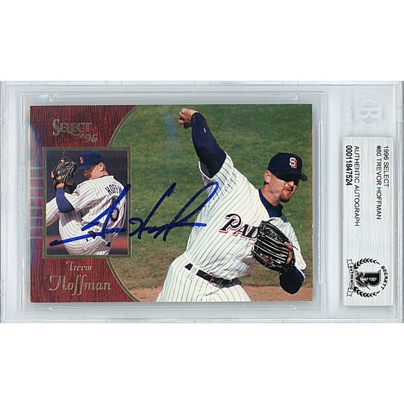 Trevor Hoffman SD Padres Signed 1996 Select Baseball Card Beckett BAS Autograph - Picture 1 of 5